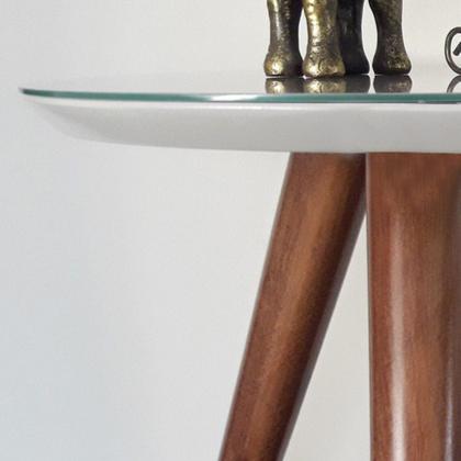Imagem de Kit Aparador e Mesa Lateral com Vidro Pés Palito