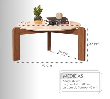 Imagem de Kit Aparador Moderno Sala de Estar Áustria com Mesa de Centro Off White