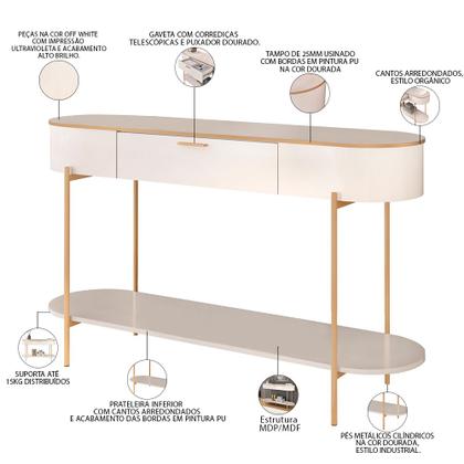 Imagem de Kit Aparador Para Sala Beca com 02 Mesas de Centro Ellie Trina D05 Off White - Lyam Decor