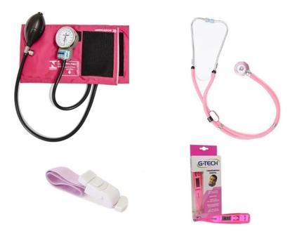 Imagem de Kit Aparelho De Medir Pressão + Esteto Duplo + Termometro