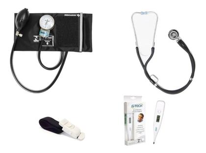 Imagem de Kit Aparelho De Medir Pressão + Esteto Duplo + Termometro