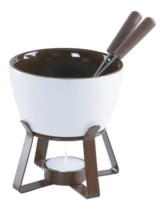 Imagem de Kit Aparelho Fondue Cerâmica Completo Carne Queijo 5 Peças