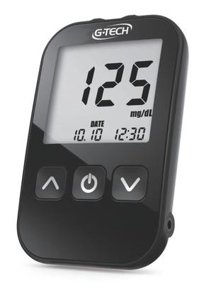 Imagem de Kit Aparelho Medidor De Glicemia Completo com 100 Tiras + 100 Lancetas G-tech Lite