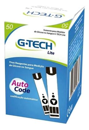 Imagem de Kit Aparelho Medidor De Glicemia Completo com 100 Tiras + 100 Lancetas G-tech Lite