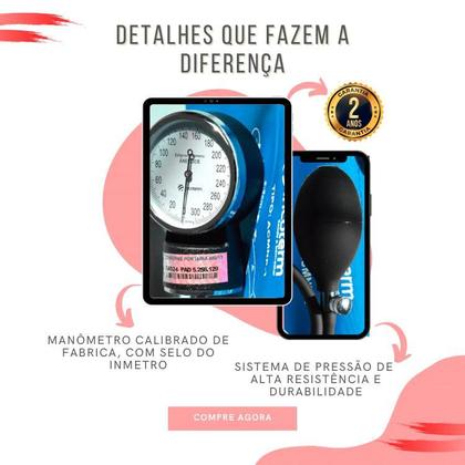 Imagem de Kit Aparelho Pressao Esfigmo Aneroide Estetoscopio Multilaser Incoterm