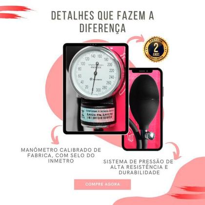 Imagem de Kit Aparelho Pressao Esfigmo Aneroide Estetoscopio Multilaser Incoterm