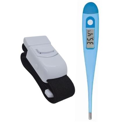 Imagem de Kit Aparelho Pressao Esfigmomanometro Estetoscopio Rappaport Termometro
