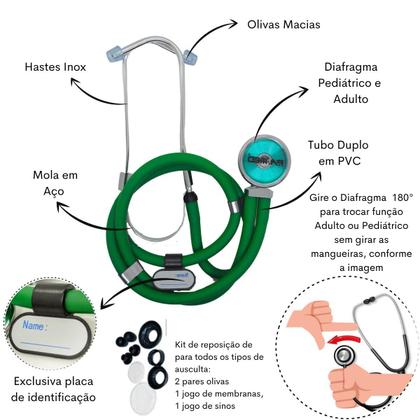 Imagem de Kit Aparelho Pressao Esfigmomanometro Estetoscopio Rappaport Termometro