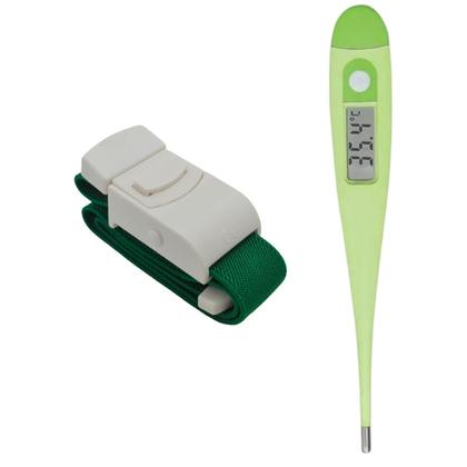 Imagem de Kit Aparelho Pressao Esfigmomanometro Estetoscopio Rappaport Termometro