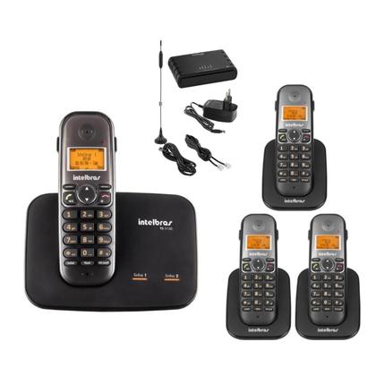 Imagem de Kit Aparelho Telefone Sem TS 5150 Bina 3 Ramal Entrada Chip