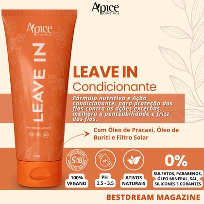 Imagem de Kit Apice Cachos 5 Itens Tratamento Capilar Completo Cabelo Vegano + Leave In Condicionante