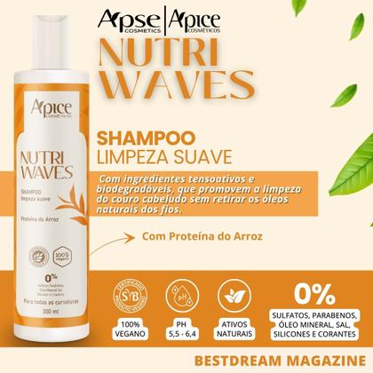Imagem de Kit Apice Nutri Waves Tratamento Completo 5 Produtos Acidificante Capilar Vegano + Leave In