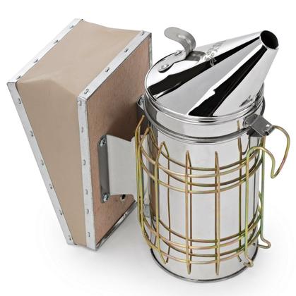 Imagem de Kit Apicultura Fumegador Galvanizado + Garfo Inox 21 Pin