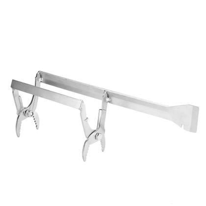 Imagem de Kit Apicultura Saca Quadros + Peneira + Garfo Inv Duplo Inox