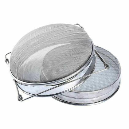 Imagem de Kit Apicultura Saca Quadros + Peneira + Garfo Inv Duplo Inox