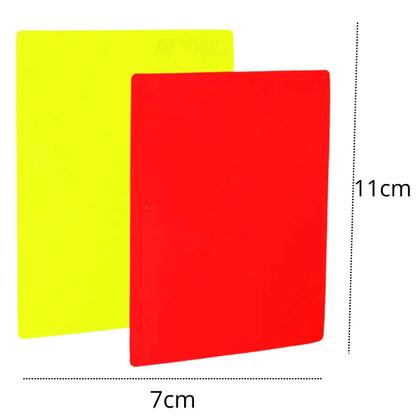 Imagem de Kit Apito De Metal 2 Unidades Com Cordão + Cartão Juiz De Futebol Arbitro Vermelho E Amarelo Fluorescente Campo Futsal