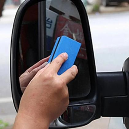 Imagem de Kit Aplicador De Revestimento Cerâmico Azul Com Esponja E Pano De Microfibra Para Cera Automotiva E