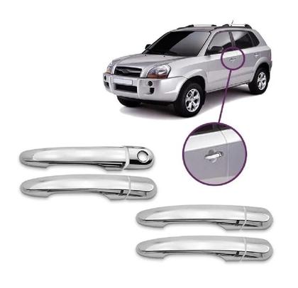 Imagem de Kit Aplique Capa Cromada Maçanetas Retrovisor Tucson 2007
