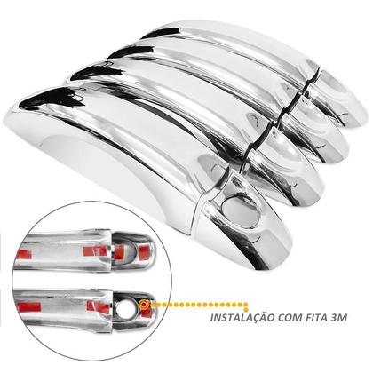 Imagem de Kit Aplique Capa Cromada Retrovisor Maçanetas Vw Amarok 2014