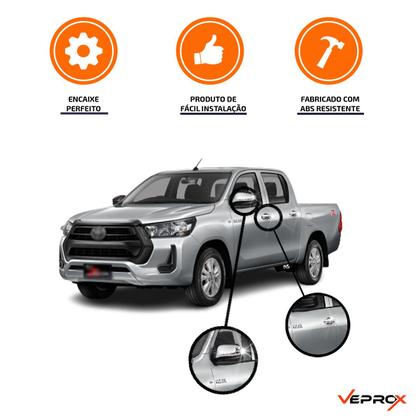 Imagem de Kit Aplique Cromado Retrovisor + Maçaneta 1 Keyless Hilux Sw4