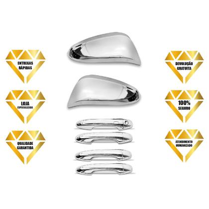 Imagem de Kit Aplique Cromado Retrovisor + Maçaneta 1 Keyless Hilux Sw4