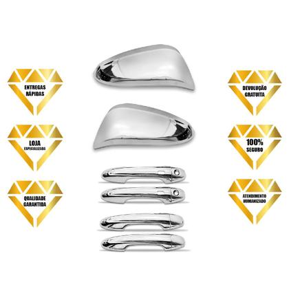 Imagem de Kit Aplique Cromado Retrovisor Maçaneta 2 Keyless Hilux Sw4