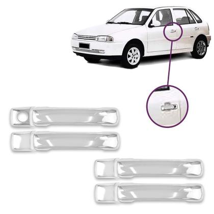 Imagem de Kit Aplique Maçaneta+Retrovisor Gol/Parati/Saveiro G2 1995 - 1999 - 4 portas