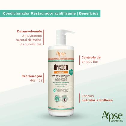 Imagem de Kit Apse África Baobá Shampoo + Condicionador + Creme 1l