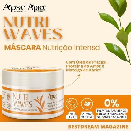 Imagem de Kit Apse Apice Nutri Waves 4 Produtos Tratamento Completo Acidificante Capilar Com Creme De Pentear