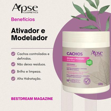 Imagem de Kit Apse Cachos Anti Porosidade Creme Pentear Ativador De Cachos + Mascara Ph Control 300g