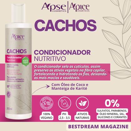 Imagem de Kit Apse Cachos Completo 5 Produtos Com Mousse E Ativador Tratamento Capilar Cacheado Vegano