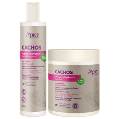 Imagem de Kit Apse Cachos Creme De Pentear Ativador Cachos + Gelatina Ativadora 300ml