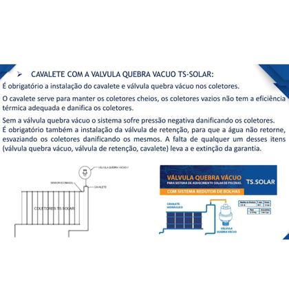 Imagem de Kit aquecimento solar piscina 21 placas 4mt + quebra vácuo