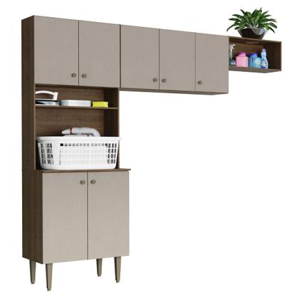 Imagem de Kit Área de Serviço Lavanderia 235cm Rustic/Crema Gourmet Madesa