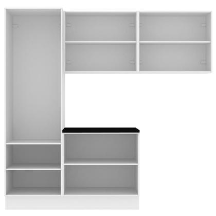 Imagem de Kit Área De Serviço Madesa Acordes 100% MDF com Armário, Balcão e Torre - Portas Branco Brilhante