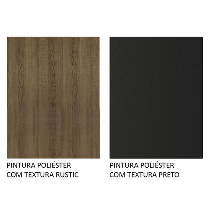 Imagem de Kit Área Serviço Lavanderia 235cm Rustic/Preto Gourmet