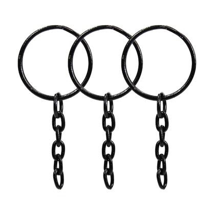 Imagem de Kit Argola 23mm Para Chaveiro e Triângulo 8mm Preto 100 Unidades