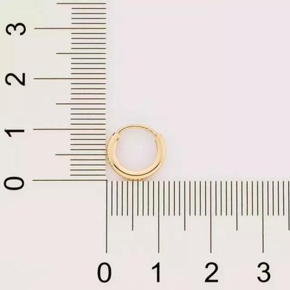 Imagem de Kit Argolas Rommanel Lisas Banhadas a Ouro 18K Ideal Para Combinações No Primeiro e Segundo Furo