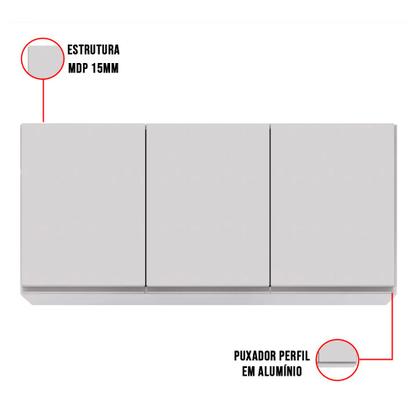 Imagem de Kit Armário Aéreo e Balcão de Cozinha Lavanderia Lucy com Tampo 120 cm - D'Rossi