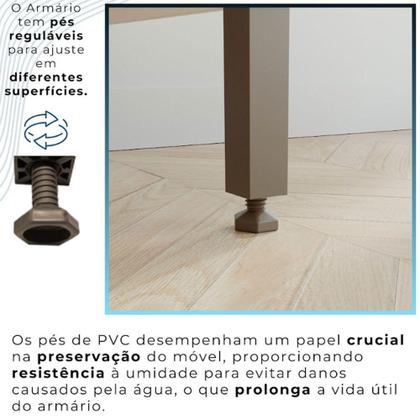 Imagem de Kit Armário De Cozinha 6 Portas 2 Gavetas Lucca Chf Móveis Cinamomo Com Grafite