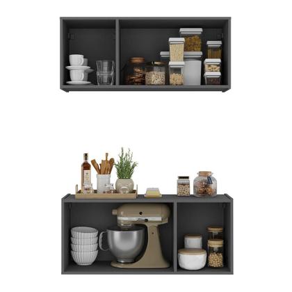Imagem de Kit Armário de Cozinha Aéreo e Balcão 3 Portas Multimóveis MP2164