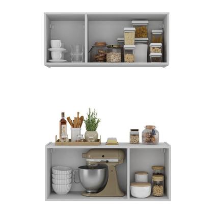 Kit Armário de Cozinha Aéreo e Balcão 3 Portas Multimóveis MP2164 Imagem de Kit Armário de Cozinha Aéreo e Balcão 3 Portas Multimóveis MP2164