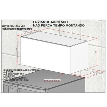 Imagem de Kit Armário De Cozinha Completa Compacta Multiuso Com Balcão
