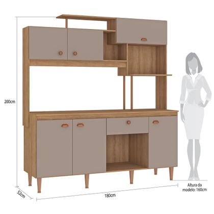 Imagem de Kit Armário De Cozinha Completo Iata Com 1 Gaveta E 6 Portas Compacto