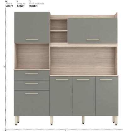 Imagem de Kit Armário De Cozinha Select Completo Com 6 Portas E 2 Gavetas