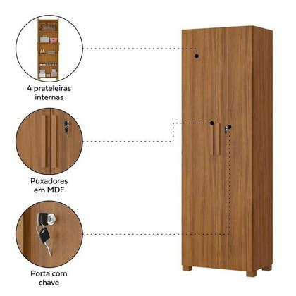 Imagem de Kit Armários para Escritório Semi Aberto 2 Portas e Armário Alto com Chave