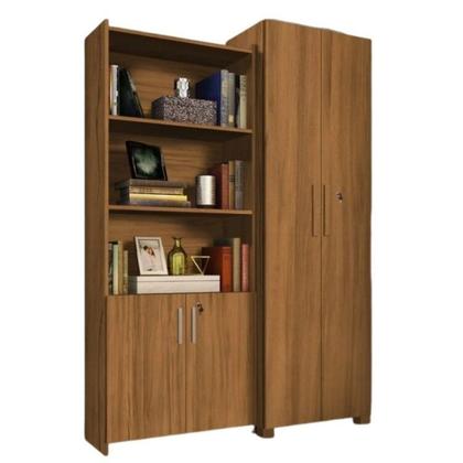 Imagem de Kit Armários para Escritório Semi Aberto 2 Portas e Armário Alto com Chave