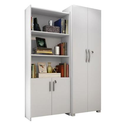 Imagem de Kit Armários para Escritório Semi Aberto 2 Portas e Armário Alto com Chave