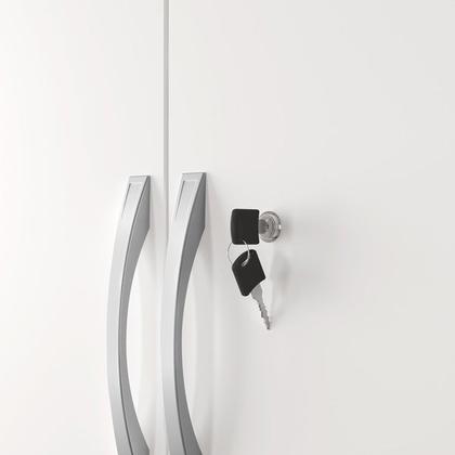 Imagem de Kit Armários para Escritório Semi Aberto 2 Portas e Armário Alto com Chave