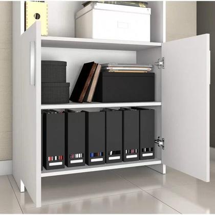 Imagem de Kit Armários para Escritório Semi Aberto 2 Portas e Armário Alto com Chave